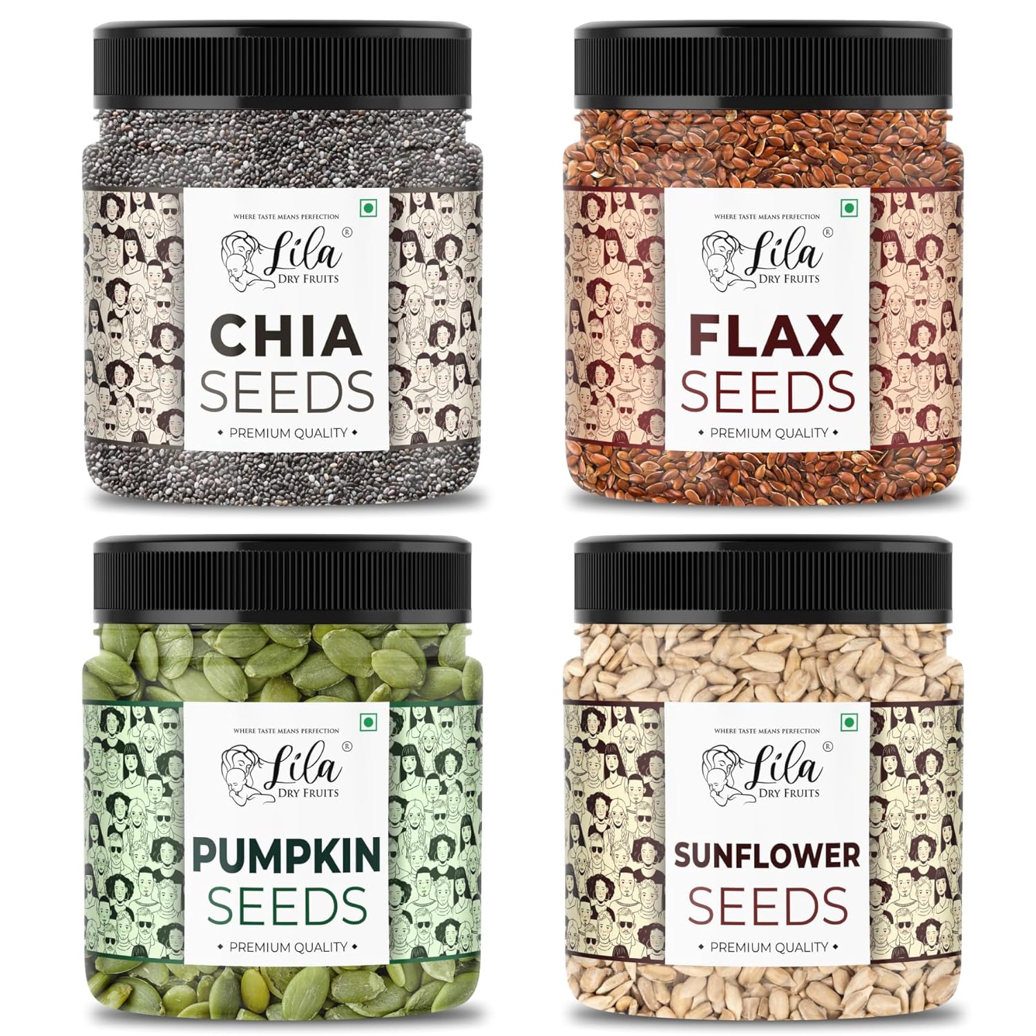 Lila Dry Fruits 4 Superseed Combo (Chia, Pumpkin, Sunflower …