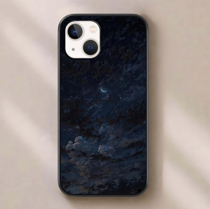 Back Cover for iPhone 14, Designer Tempered Glass Phone Case Midnight Sky Calm Print Shockproof TPU Bumper Glossy Scratch Resistant Protective Cover for Women & Men,On Amazon India Back Cover for iPhone 14, Designer Tempered Glass Phone Case Midnight Sky Calm Print Shockproof TPU Bumper Glossy Scratch Resistant Protective Cover for Women & Men,On Amazon India