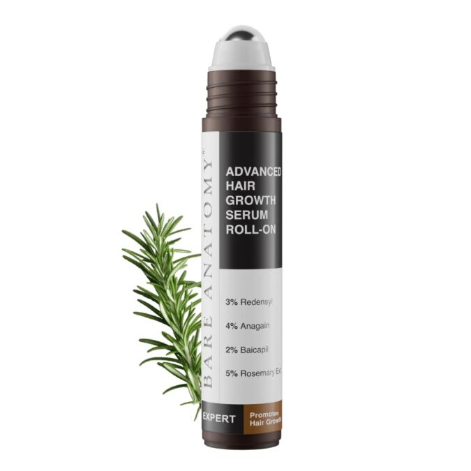 Bare Anatomy Advanced Hair Growth Serum Roll-On| 3% Redensyl + 4% Anagain + 2% Baicapil + 5% Rosemary, Rice Water, Biotin & Saw Palmetto| Reduces Hair Fall, Supports Hair Growth for Men & Women | 25ml Bare Anatomy Advanced Hair Growth Serum Roll-On| 3% Redensyl + 4% Anagain + 2% Baicapil + 5% Rosemary, Rice Water, Biotin & Saw Palmetto| Reduces Hair Fall, Supports Hair Growth for Men & Women | 25ml