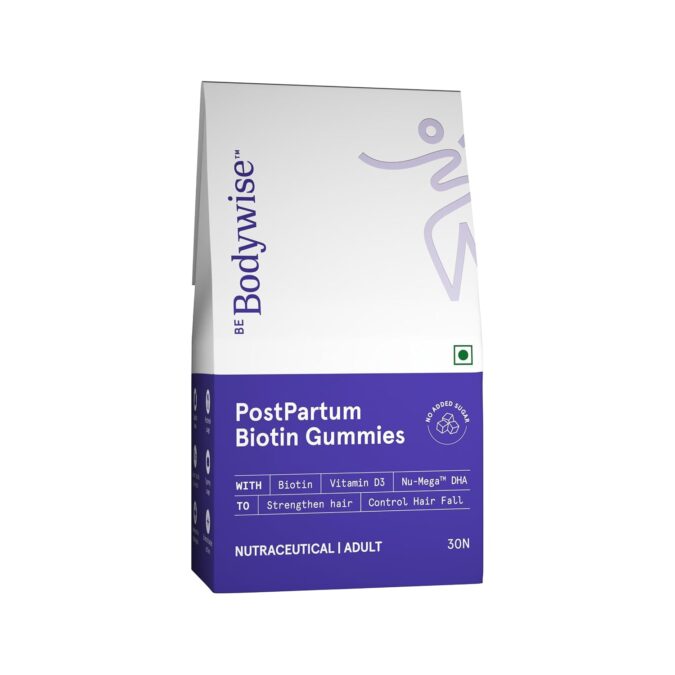 Be Bodywise Biotin Hair Supplement Gummies for Postpartum Ha…
