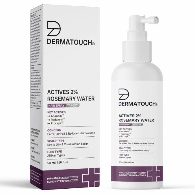 DERMATOUCH Rosemary hair Spary For Hair Growth | Advance 2% Actives Rosemary, Redensyl, Anagain + Procapil Spray Mist for Fall Control, Stimulates Hair Growth, Adds Shine, Strengthens | 50ml DERMATOUCH Rosemary hair Spary For Hair Growth | Advance 2% Actives Rosemary, Redensyl, Anagain + Procapil Spray Mist for Fall Control, Stimulates Hair Growth, Adds Shine, Strengthens | 50ml