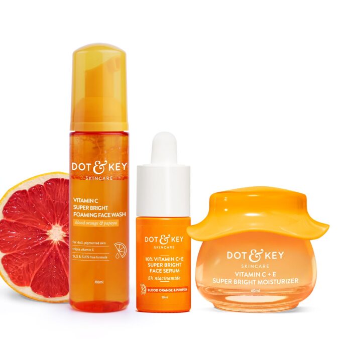 Dot & Key Vitamin C + E Skin Care Combo | Foaming Facewash 80ml, Serum 30ml, Moisturizer 60ml Dot & Key Vitamin C + E Skin Care Combo | Foaming Facewash 80ml, Serum 30ml, Moisturizer 60ml