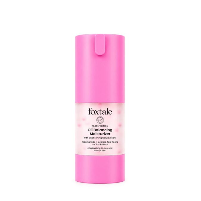 Foxtale Oil-Balancing Gel Face Moisturizer with Niacinamide & Cica | 8hr Oil-Free Glow | Lightweight & Non-Greasy | Reduces Acne & Calms Skin | For Oily & Acne-Prone Skin, 15ml | Men & Women