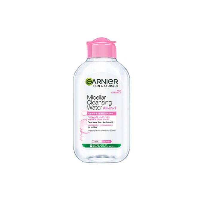 Garnier Skin Naturals, Cleansing Water, Hydrating & Soothing, Micellar Cleansing Water, 125 ml | Gently hydrates your skin and removes makeup as well as dirt | Suitable for sensitive skin Garnier Skin Naturals, Cleansing Water, Hydrating & Soothing, Micellar Cleansing Water, 125 ml | Gently hydrates your skin and removes makeup as well as dirt | Suitable for sensitive skin