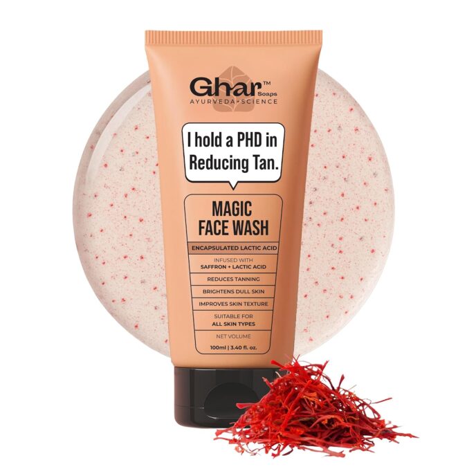 Ghar Soaps De-Tan Face Wash | For Tan Reducing, Brightening & Glowing Skin | With Sandalwood, Saffron, Coconut Oil & Goat milk | For All Skin Types | 100ml (Pack of 1) Ghar Soaps De-Tan Face Wash | For Tan Reducing, Brightening & Glowing Skin | With Sandalwood, Saffron, Coconut Oil & Goat milk | For All Skin Types | 100ml (Pack of 1)