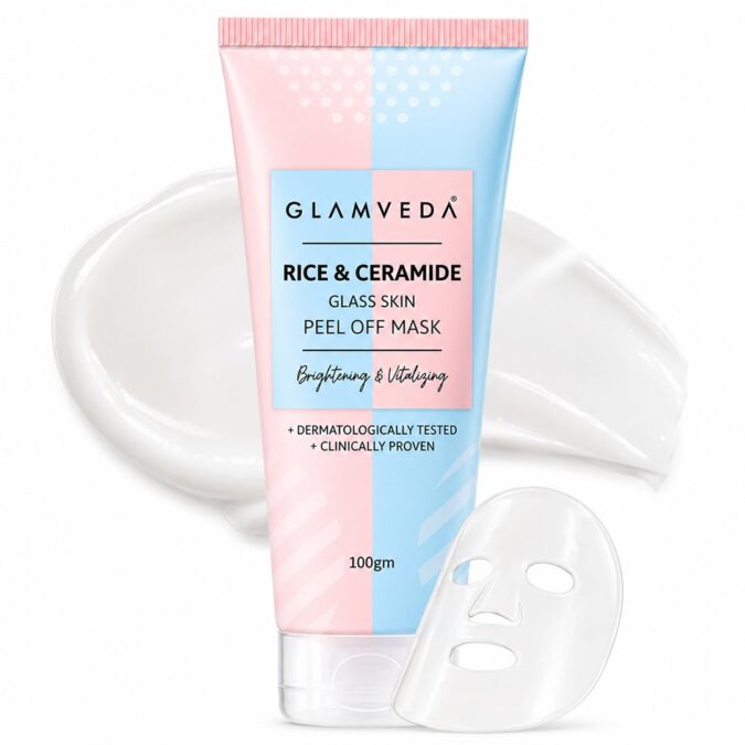Glamveda Korean Rice & Ceramide Peel Off Mask for Men & Women | Brightening Face Pack for Even Tone Complexion & Anti-Ageing Care | Nourishes Dry & Dull Skin | Dermatologically Tested (100gm) Glamveda Korean Rice & Ceramide Peel Off Mask for Men & Women | Brightening Face Pack for Even Tone Complexion & Anti-Ageing Care | Nourishes Dry & Dull Skin | Dermatologically Tested (100gm)