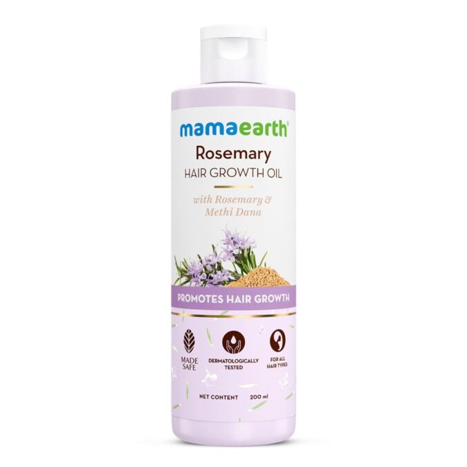 Mamaearth Rosemary & Methi Dana Hair Oil – Promotes Growth, Controls Fall, Strengthens & Stimulates New Growth | 200 ml