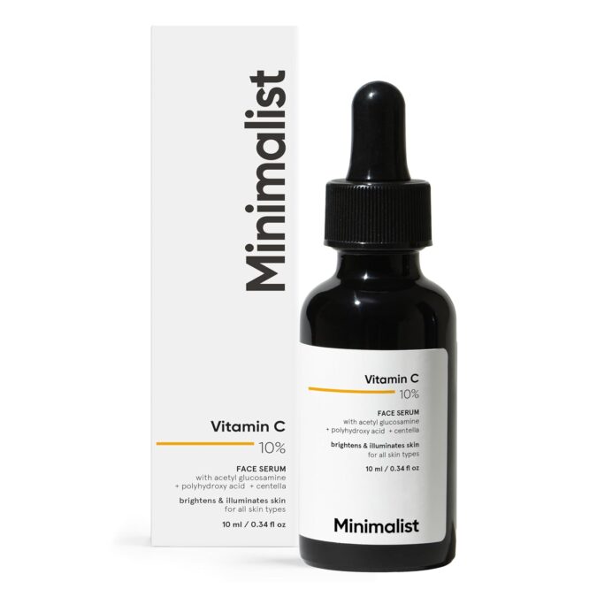 Minimalist 10% Advanced Vitamin C Serum for Glowing Skin | Brightening & Dark Spot Treatment | Treats Uneven Skin Tone, Dullness & UV Damage | Daily Face Serum (Stable Vitamin C) | 10ml Minimalist 10% Advanced Vitamin C Serum for Glowing Skin | Brightening & Dark Spot Treatment | Treats Uneven Skin Tone, Dullness & UV Damage | Daily Face Serum (Stable Vitamin C) | 10ml