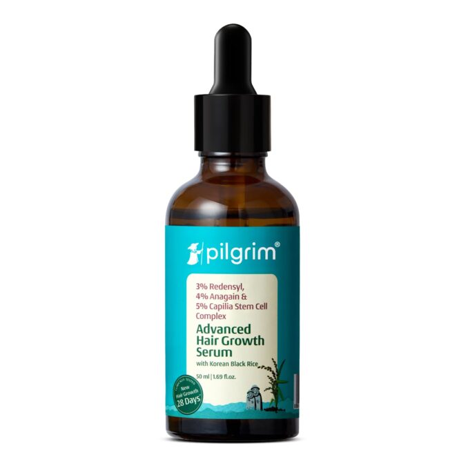 PILGRIM Redensyl 3%+Anagain 4% Advanced Hair Growth Serum For Scalp (50Ml) With Rosemary & Korean Black Rice, Controls Hair Fall, Stimulates, Increases Hair Density|Hairgrowth Serum For Unisex PILGRIM Redensyl 3%+Anagain 4% Advanced Hair Growth Serum For Scalp (50Ml) With Rosemary & Korean Black Rice, Controls Hair Fall, Stimulates, Increases Hair Density|Hairgrowth Serum For Unisex