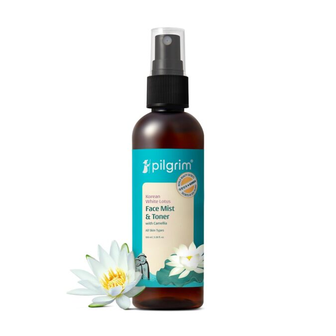 Pilgrim Korean Beauty White Lotus Refreshing Face Mist & Toner | Toner for glowing skin | Alcohol-Free Mist & toner for open pores Tightening | Korean skin care products | Women & Men | 100 ml Pilgrim Korean Beauty White Lotus Refreshing Face Mist & Toner | Toner for glowing skin | Alcohol-Free Mist & toner for open pores Tightening | Korean skin care products | Women & Men | 100 ml