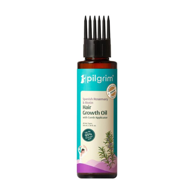 Pilgrim Spanish Rosemary Anti-Hairfall Oil| with Biotin & Triple-Oil Nourishment | Reduces Hair Fall, Promotes Hair Growth, Strengthens, Nourishes & Thicker Hair | All Hair Types Pilgrim Spanish Rosemary Anti-Hairfall Oil| with Biotin & Triple-Oil Nourishment | Reduces Hair Fall, Promotes Hair Growth, Strengthens, Nourishes & Thicker Hair | All Hair Types