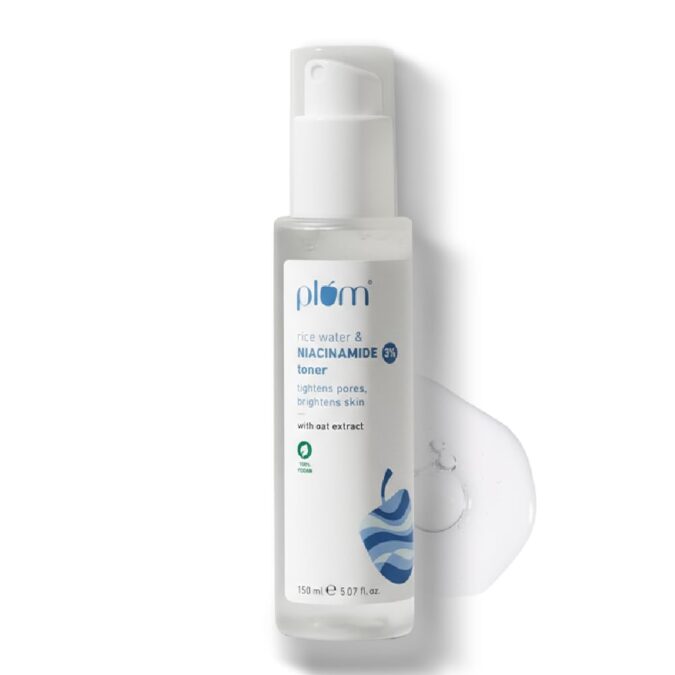 Plum 3% Niacinamide & Rice Water Face Toner | Alcohol-Free Toner for Oily Acne Prone Dry Combination Skin | Pore Tightening & Glowing Skin |Fades Blemishes, Brightens & Smoothens | Women & Men | 150ml Plum 3% Niacinamide & Rice Water Face Toner | Alcohol-Free Toner for Oily Acne Prone Dry Combination Skin | Pore Tightening & Glowing Skin |Fades Blemishes, Brightens & Smoothens | Women & Men | 150ml