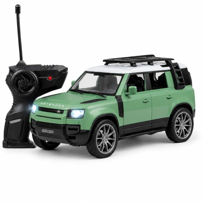Storio Sports Utility Vehicle SUV Defender Remote Control RC Car with Real Smoke | High Speed Racing Toy with LED Lights | Rechargeable Battery | Fully Functional RC Vehicle for Kids Boys & Girls Storio Sports Utility Vehicle SUV Defender Remote Control RC Car with Real Smoke | High Speed Racing Toy with LED Lights | Rechargeable Battery | Fully Functional RC Vehicle for Kids Boys & Girls