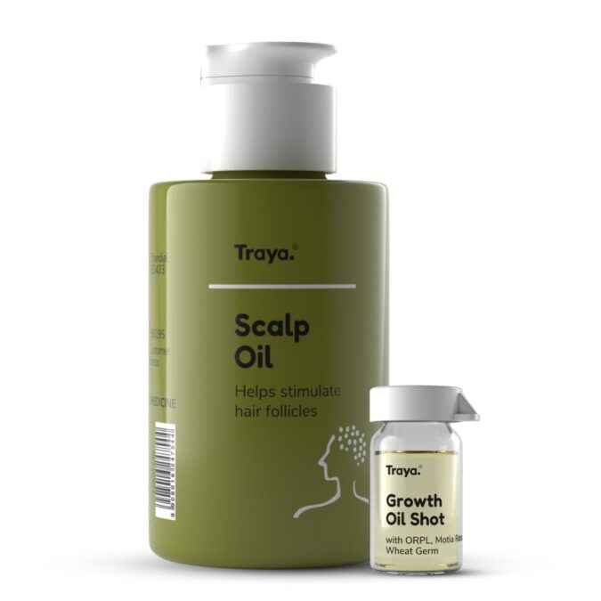 Traya Scalp Oil with Growth Oil Shots for Hair Growth | Contains Coconut, Bhringraj for Hair, ORPL, Wheat Germ and Camphor (87ml)