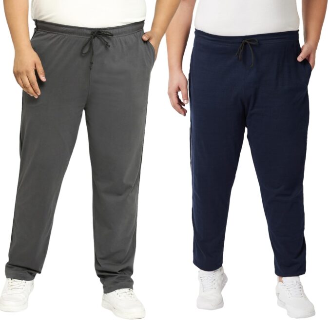 VAISHVIK Mens Plus Size Track Pants – Combo Pack of 2 VAISHVIK Mens Plus Size Track Pants – Combo Pack of 2